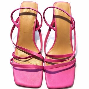H&M Vibrant Pink Strappy Heels Size 38